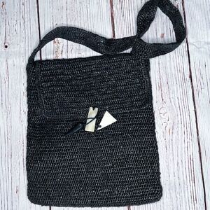 Black Chikumbuso Handmade Tote Bag Crochet from Recycled Plastic Bags